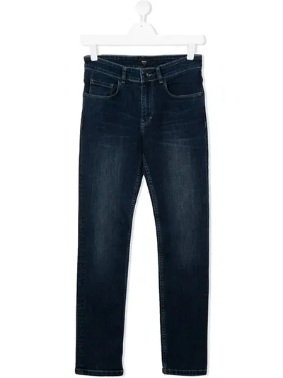 Hugo Boss Kids' Straight-leg Jeans In Blue