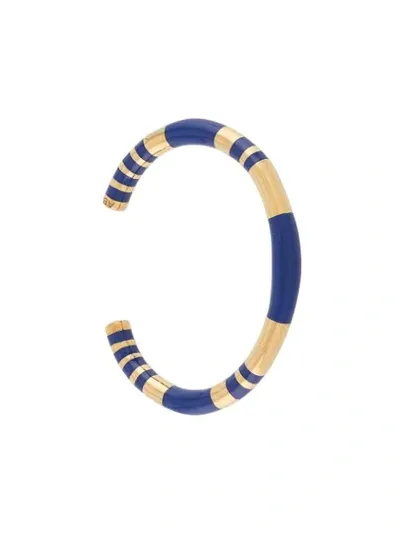 Aurelie Bidermann Positano Two-tone Bangle In Navy