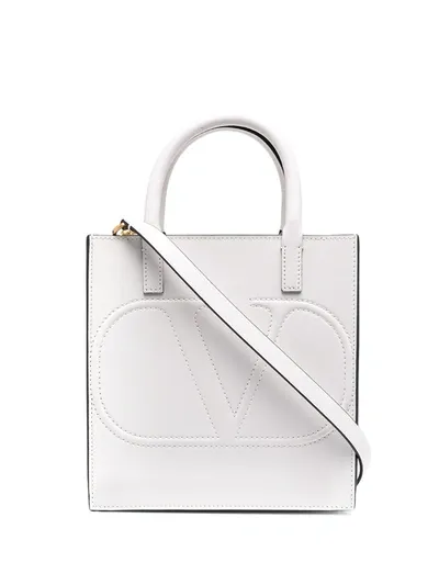 Valentino Garavani Garavani Small Leather Walk Tote Bag In White