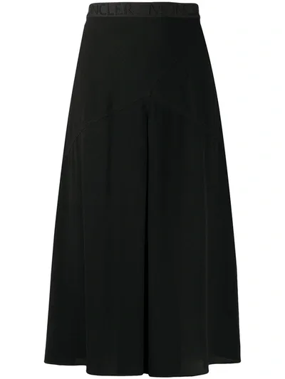 Moncler Logo Band Midi Skirt In Black