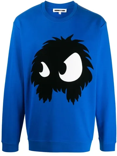 Mcq By Alexander Mcqueen Long Sleeve Graphic Sweater In Blue