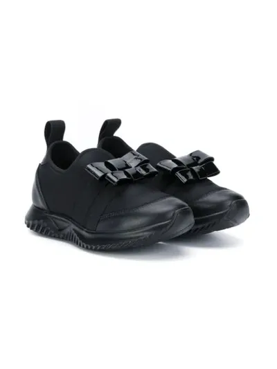 Montelpare Tradition Kids' Bow-detail Sneakers In Black