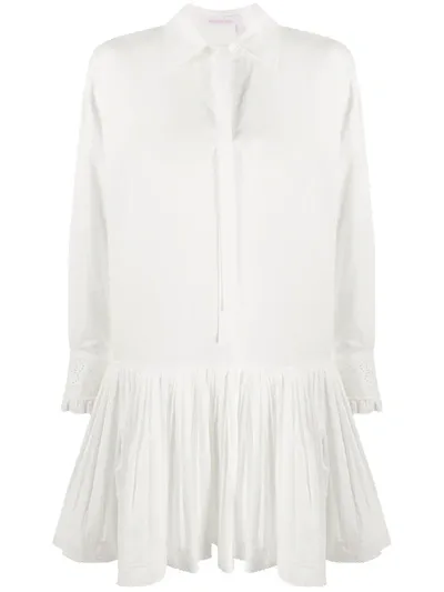 See By Chloé Dropped-waist Cotton Shirt Dress In White