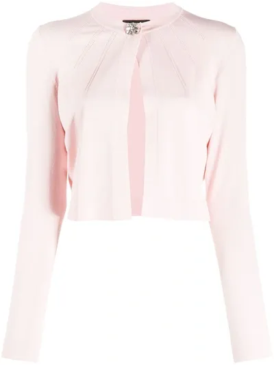 Escada Long Sleeve Embellished-button Cardigan In Pink