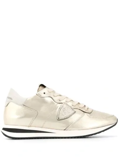 Philippe Model Paris Tropez Metallic Sneakers In Gold