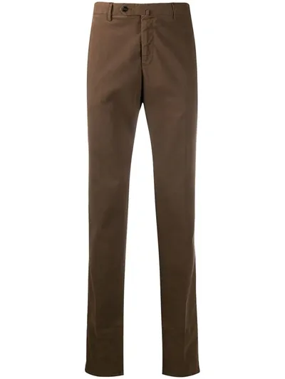 Pt01 Slim-fit Trousers In Brown