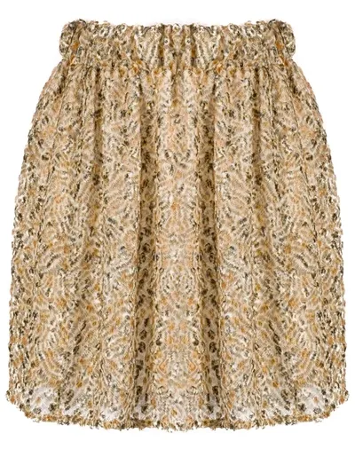 Forte Forte Embroidered Silk Mini Skirt In Gold