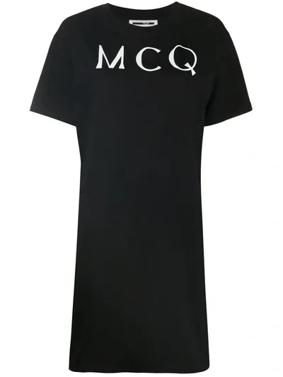 Mcq By Alexander Mcqueen Logo T-shirt Dress In Black