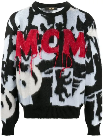 Mcm Logo-intarsia Sweater In Black