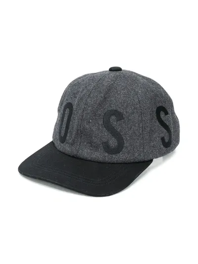 Hugo Boss Kids' Front Logo Ball Cap In Grey