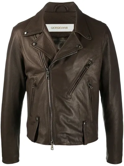 Giorgio Brato Moto Jacket In Brown