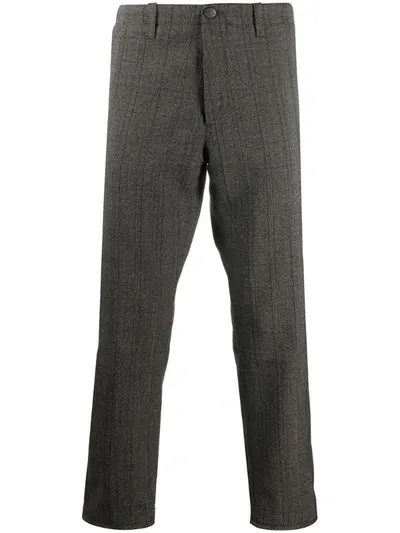 Pt01 Checkered Tailored Trousers In Brown