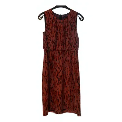 Pre-owned Hugo Boss Silk Mid-length Dress In Red