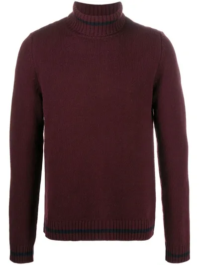 Maison Margiela Ribbed Turtleneck Jumper In Red