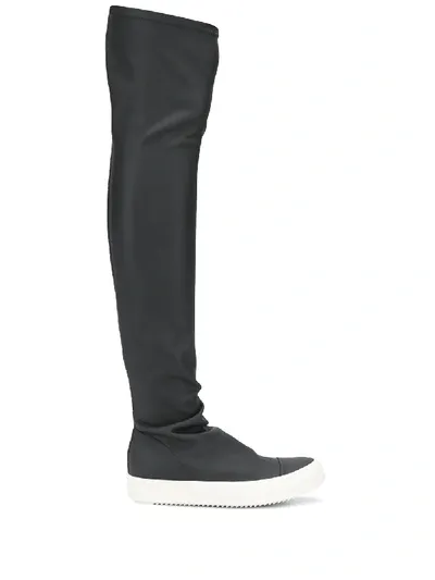 Rick Owens Drkshdw Black Over The Knee Sock Sneakers