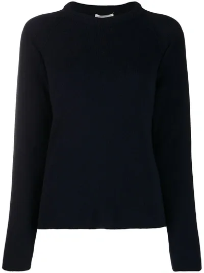 Forte Forte Fine Knit Round Neck Jumper In Blue