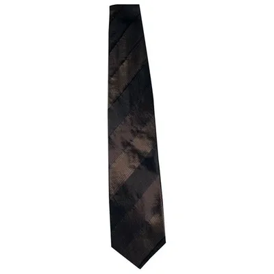 Pre-owned Hugo Boss Silk Tie In Brown