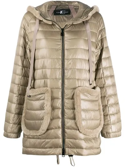 Luisa Cerano Hooded Padded Jacket In Brown