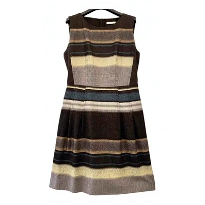 Pre-owned Hugo Boss Wool Mid-length Dress In Multicolour