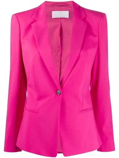 Hugo Boss Fitted Single-breasted Blazer In Pink