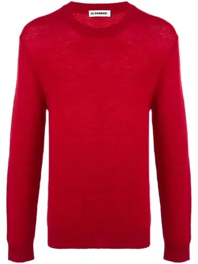 Jil Sander Crew Neck Long-sleeve Jumper In Red