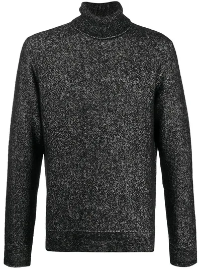 Ermenegildo Zegna Silk-cashmere-wool Blend Roll Neck Jumper In Black