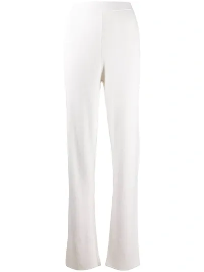 Malo High-waist Knitted Trousers In White