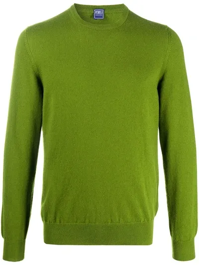 Fedeli Knitted Cashmere Jumper In Green