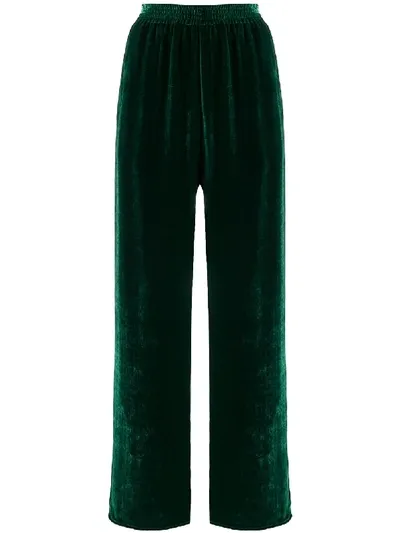 Mm6 Maison Margiela Velvet-effect Flared Trousers In Black