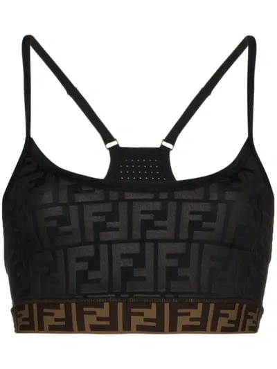 Fendi Rama Logo Sports Bra In Red