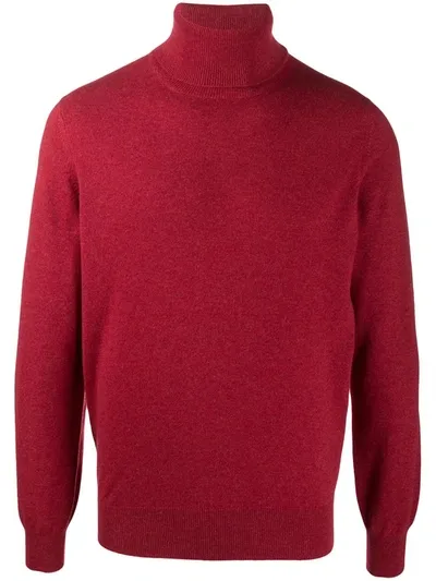 Brunello Cucinelli Turtleneck Jumper In Red