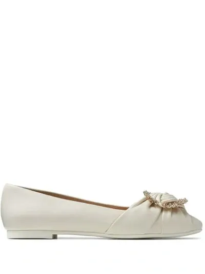 Jimmy Choo Nele Crystal-buckle Pumps In White