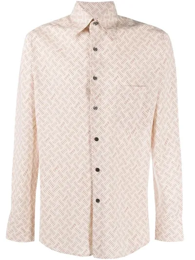 Ernest W Baker Linear-print Long Sleeved Shirt In Neutrals