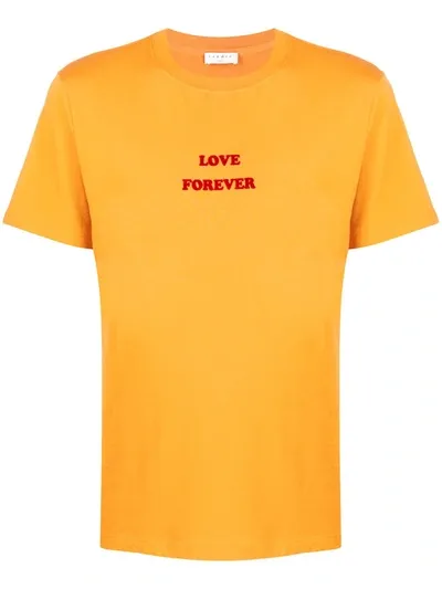 Sandro Slogan Print T-shirt In Yellow