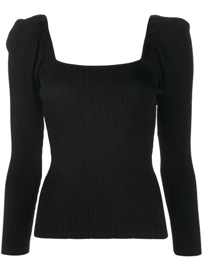 Sandro Fine Knit Jumper In Black