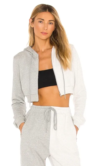 Superdown Renna Cropped Hoodie In Grey Multi