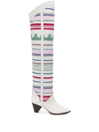 Isabel Marant Luiz Thigh-high Boots In White