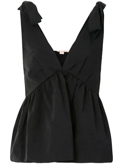 Brock Collection Flared V-neck Blouse In Black