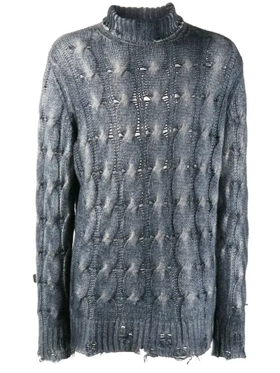 Avant Toi Cable-knit Jumper In Blue