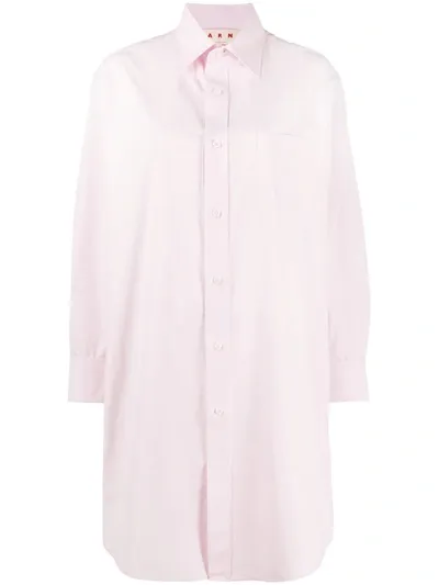 Marni Elongated Buttoned Shirt In Pink