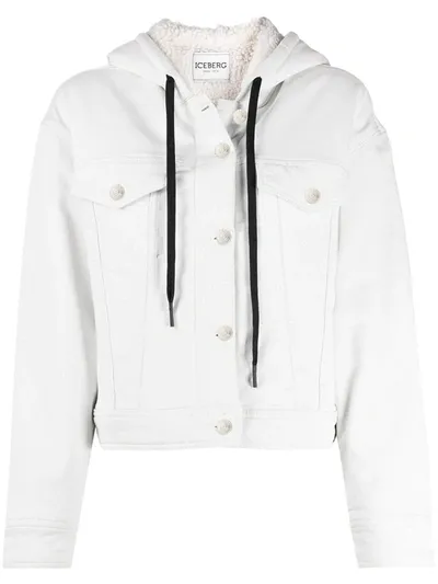 Iceberg Hooded Denim Jacket In White