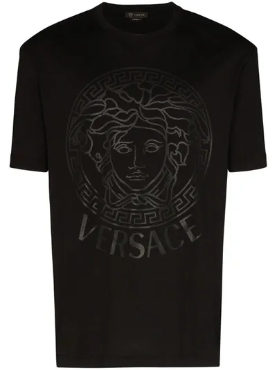 Versace Medusa-logo Cotton-jersey T-shirt In Black