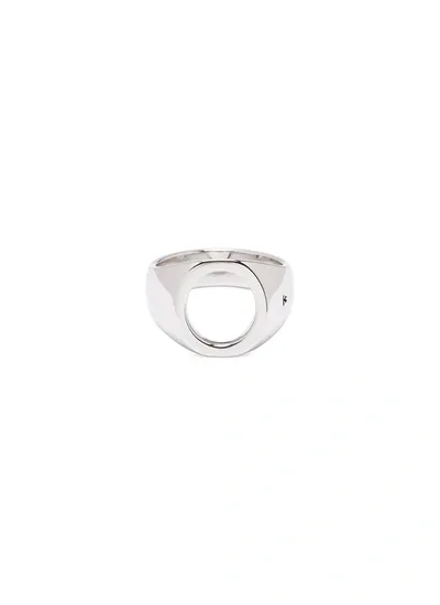 Tom Wood 'oval Open' Cutout Silver Signet Ring - Size 60 In Metallic