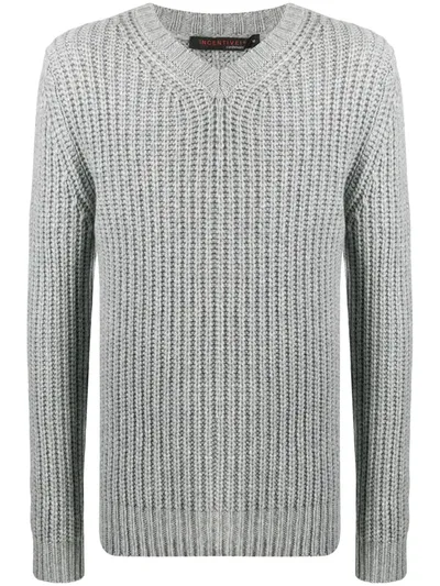 Incentive! Cashmere Purl Knit Cashmere Jumper In Grey