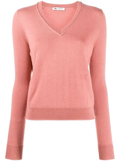 Ports 1961 V-neck Cashmere Jumper In Pink