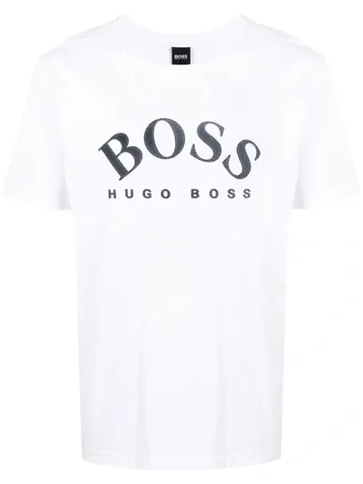 Hugo Boss Logo Print Short-sleeved T-shirt In White