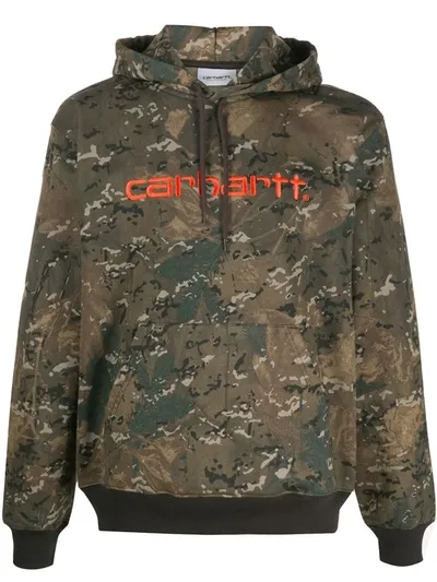 Carhartt Camouflage-print Hoodie In Green