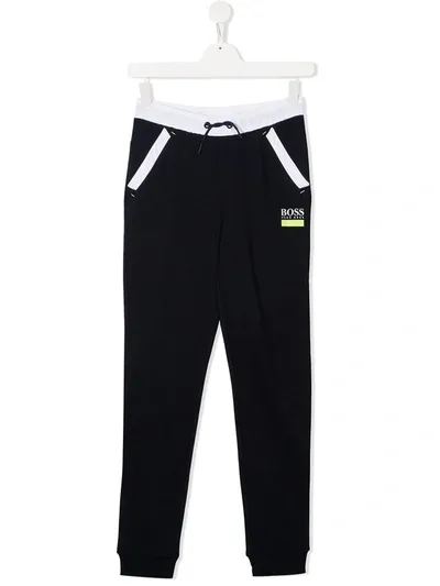 Hugo Boss Teen Contrast-trimmed Track Pants In Blue