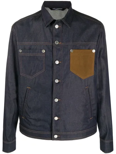 Neil Barrett Contrast-pocket Denim Jcket In Blue