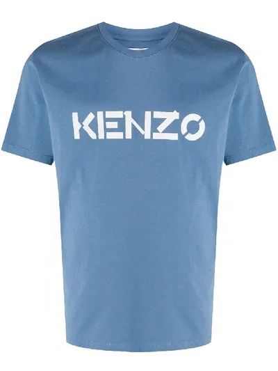 Kenzo Logo-print Crew-neck T-shirt In Blue